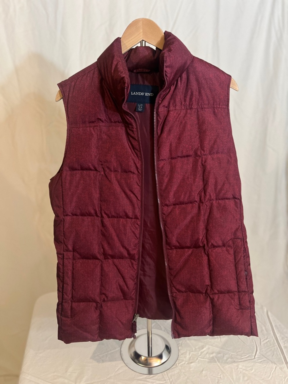 Lands' End Deep Burgundy Quilted Vest
